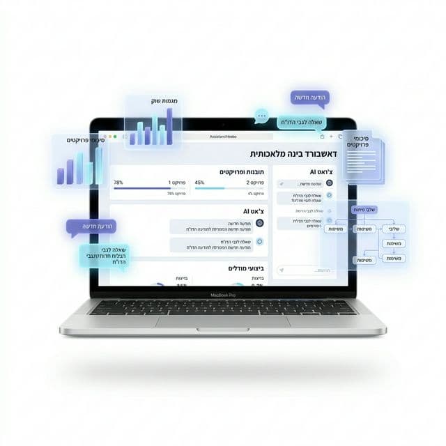 מרכז בינה מלאכותית — לוח בקרה חכם לעסקים